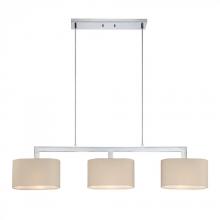 Quoizel BRK345C - Three Light Polished Chrome Beige Linen Shade Island Light