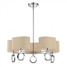 Quoizel BRK5005C - Five Light Polished Chrome Drum Shade Chandelier