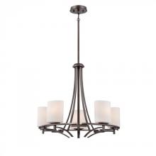 Quoizel PN5005PY - Five Light Opal Etched Glass Powder Grey Up Chandelier