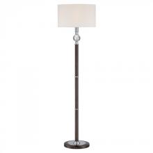 Quoizel Q1499FPN - One Light Palladian Bronze Off-white Drum Shade Floor Lamp
