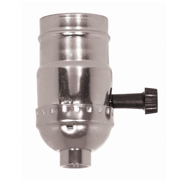 3-Way (2 Circuit) Turn Knob Socket With Removable Knob; 1/8 IPS; Aluminum; Nickel Finish; 250W;