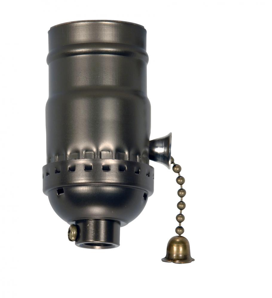 On-Off Pull Chain Socket; 1/8 IPS; Aluminum; Antique Brass Finish; 660W; 250V