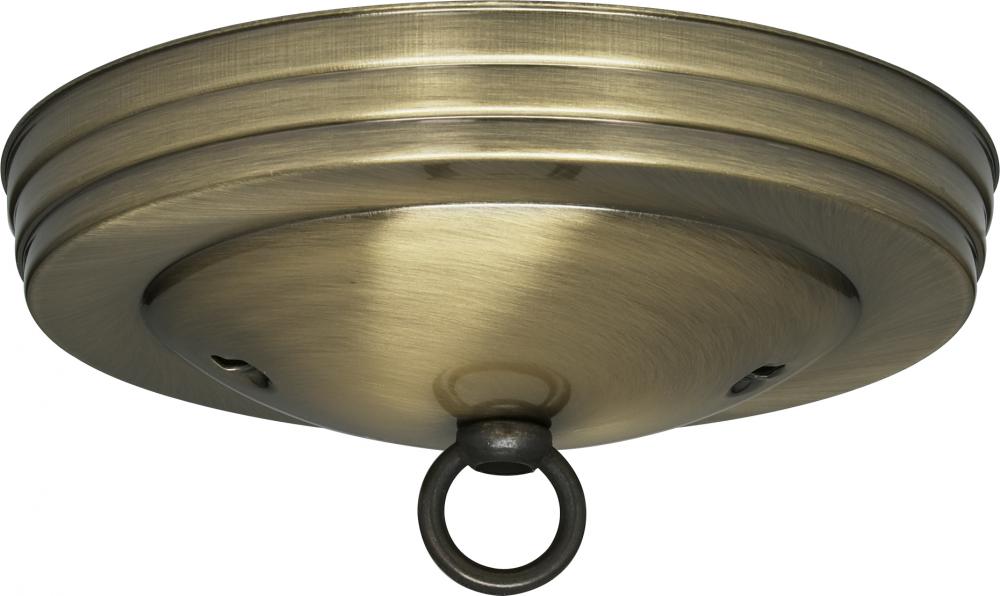 Standard Canopy Kit; Antique Brass Finish; 5" Diameter; 7/16" Center Hole; 2-8/32 Bar Holes;