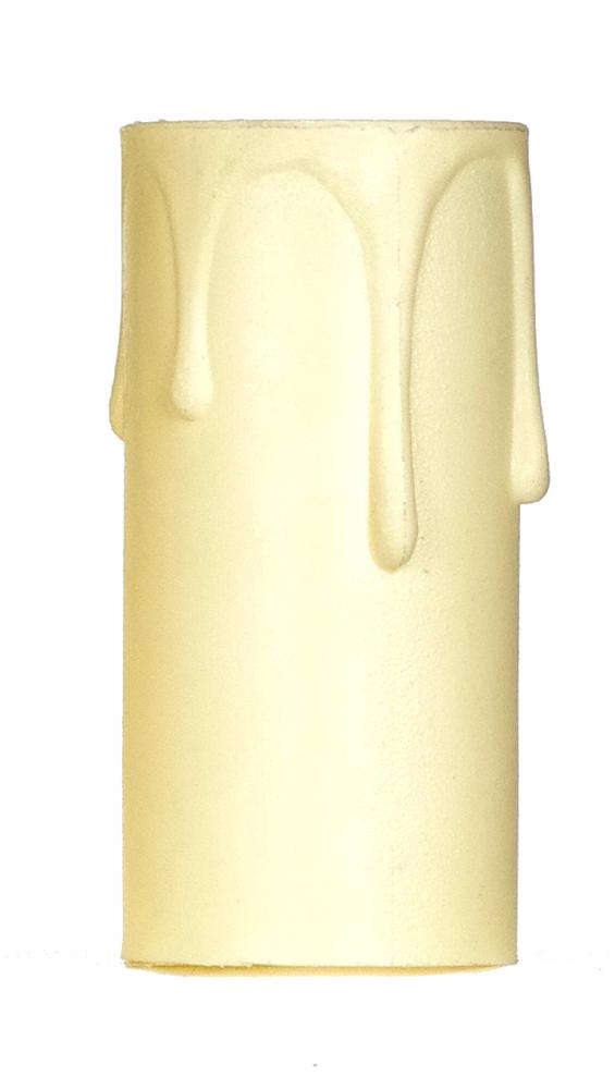 Plastic Drip Candle Cover; Ivory Plastic Drip; 13/16" Inside Diameter; 7/8" Outside