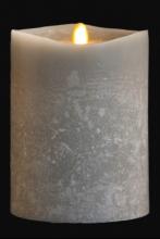 Lighting Specialists| Lighting in Salt L Item 384327 - 4x5" Matrix Pillar Candle, Platinum, Chalk Finish, Unscented, Timer, Remote Ready