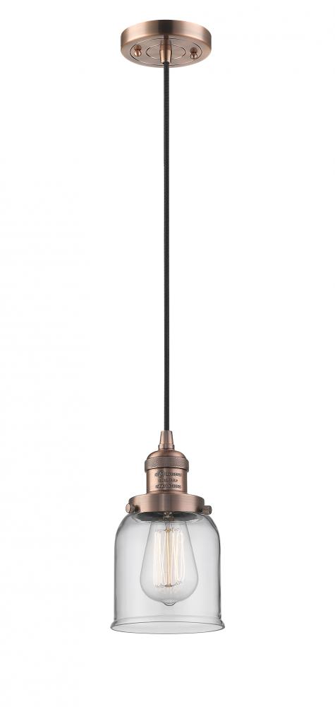 Bell - 1 Light - 5 inch - Antique Copper - Cord hung - Mini Pendant