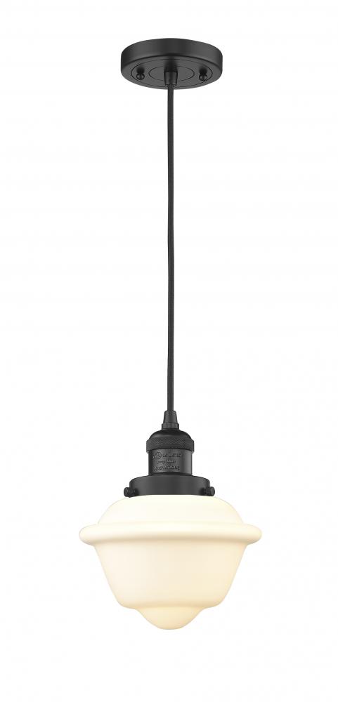 Oxford - 1 Light - 7 inch - Matte Black - Cord hung - Mini Pendant