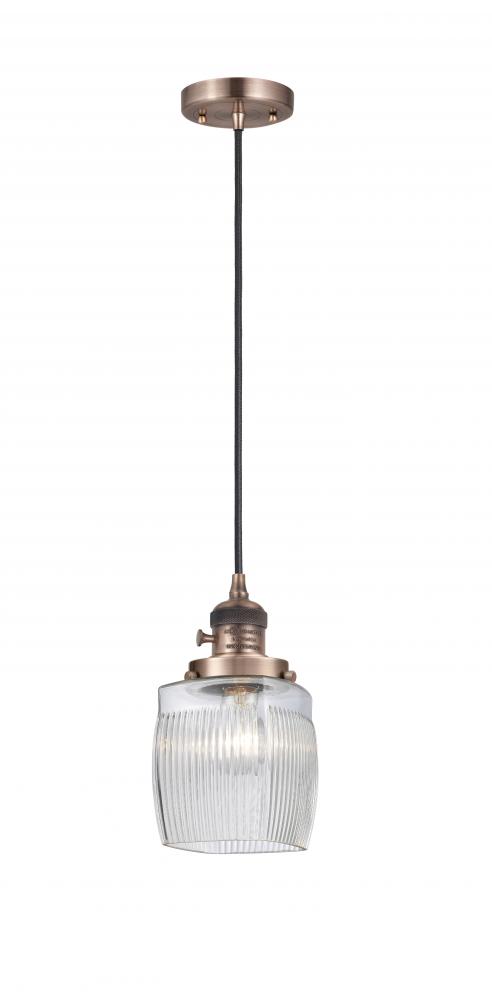 Colton - 1 Light - 6 inch - Antique Copper - Cord hung - Mini Pendant