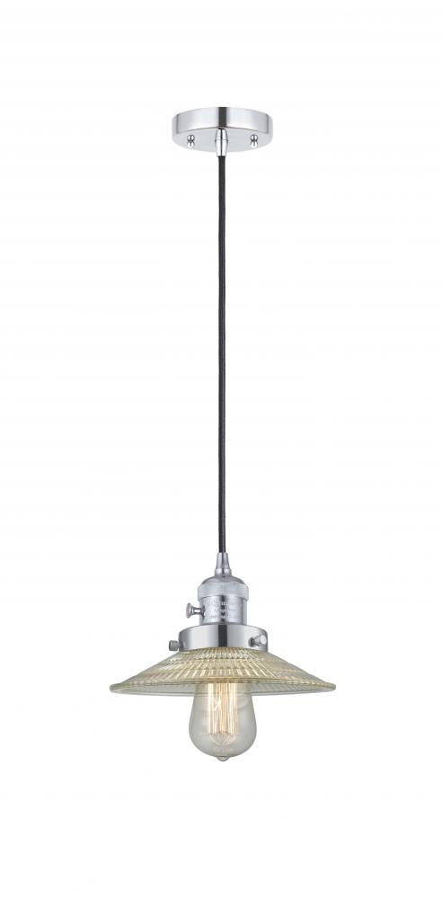 Halophane - 1 Light - 9 inch - Polished Chrome - Cord hung - Mini Pendant