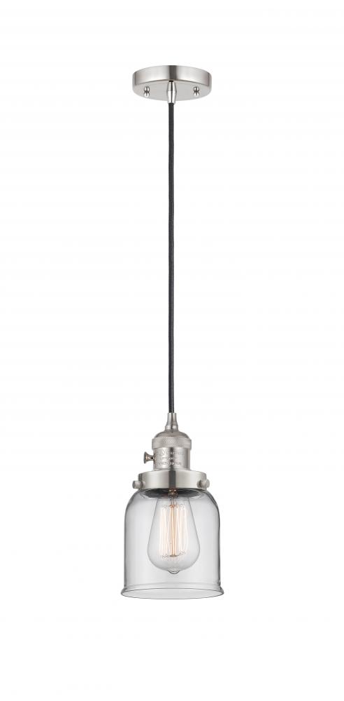 Bell - 1 Light - 5 inch - Polished Nickel - Cord hung - Mini Pendant