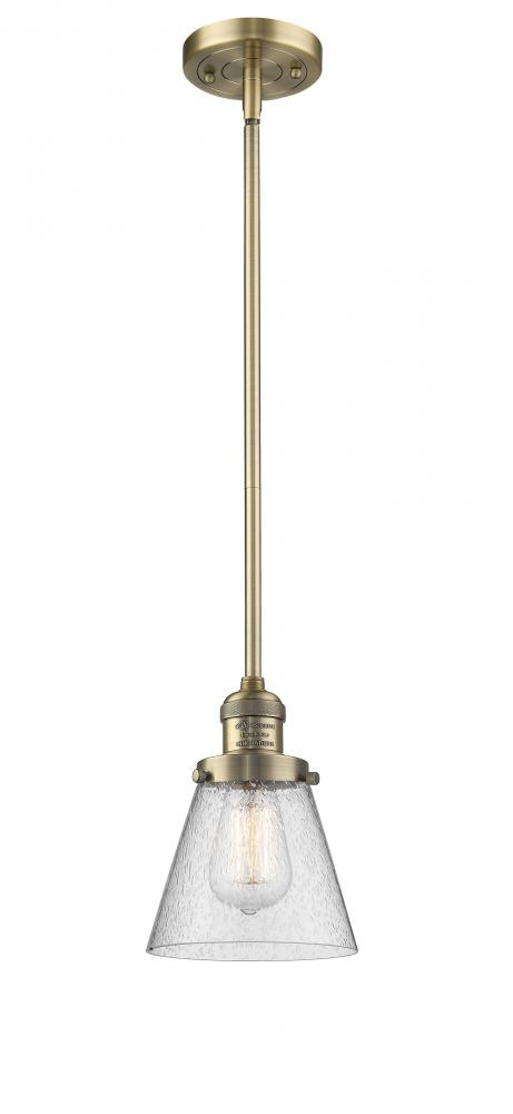 Cone - 1 Light - 6 inch - Brushed Brass - Stem Hung - Mini Pendant