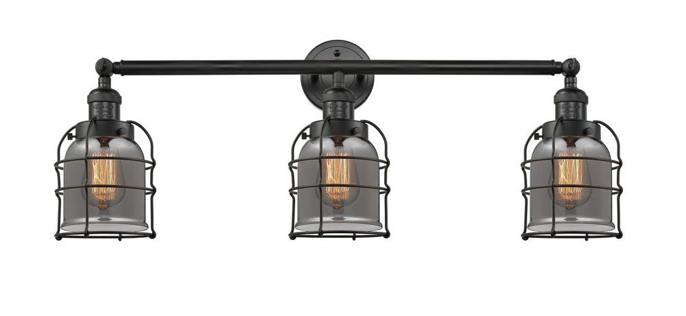 Bell Cage - 3 Light - 31 inch - Matte Black - Bath Vanity Light