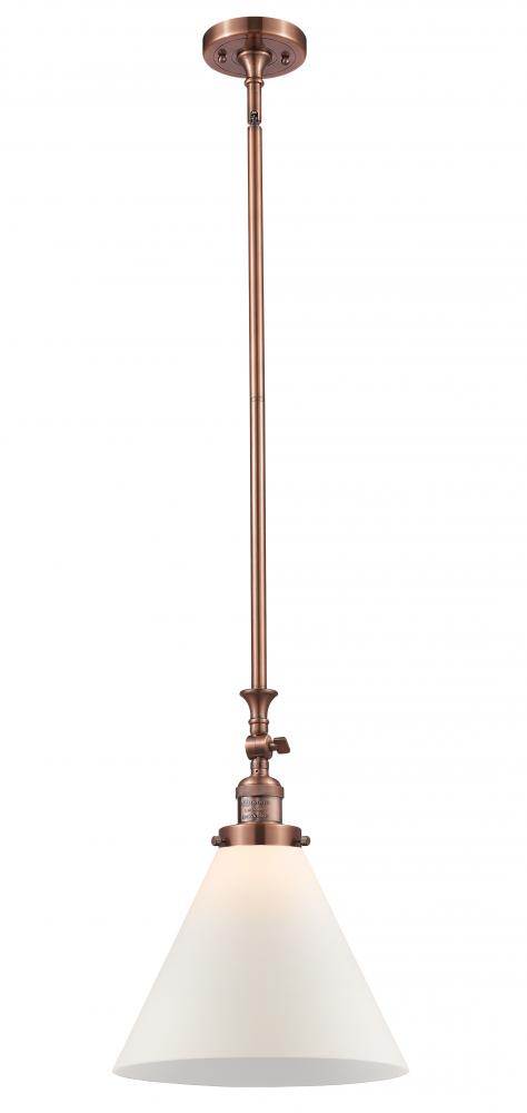 Cone - 1 Light - 12 inch - Antique Copper - Stem Hung - Mini Pendant