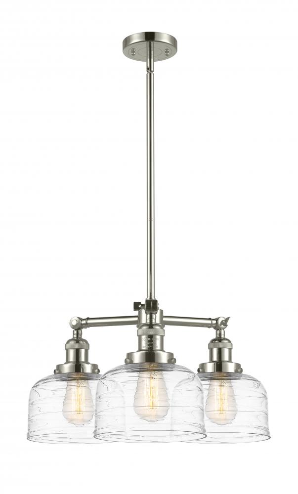 Bell - 3 Light - 22 inch - Polished Nickel - Stem Hung - Chandelier