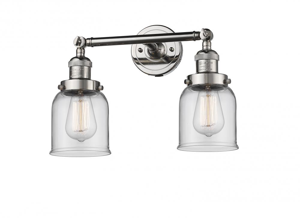 Bell - 2 Light - 16 inch - Polished Nickel - Adjustable Bath Vanity Light