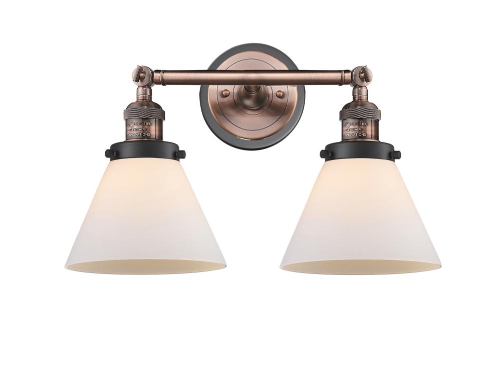 Cone - 2 Light - 18 inch - Antique Copper - Bath Vanity Light