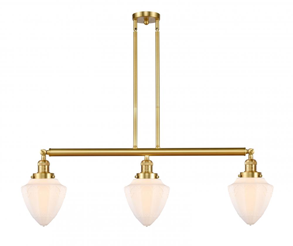 Bullet - 3 Light - 38 inch - Satin Gold - Stem Hung - Island Light