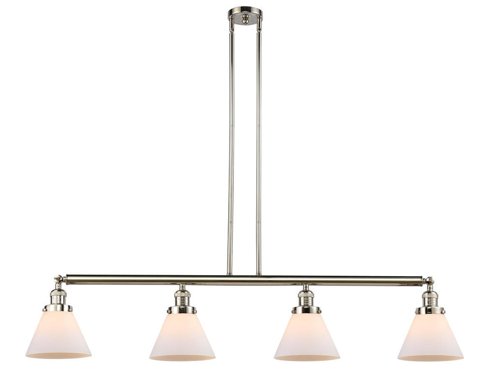 Cone - 4 Light - 52 inch - Polished Nickel - Stem Hung - Island Light