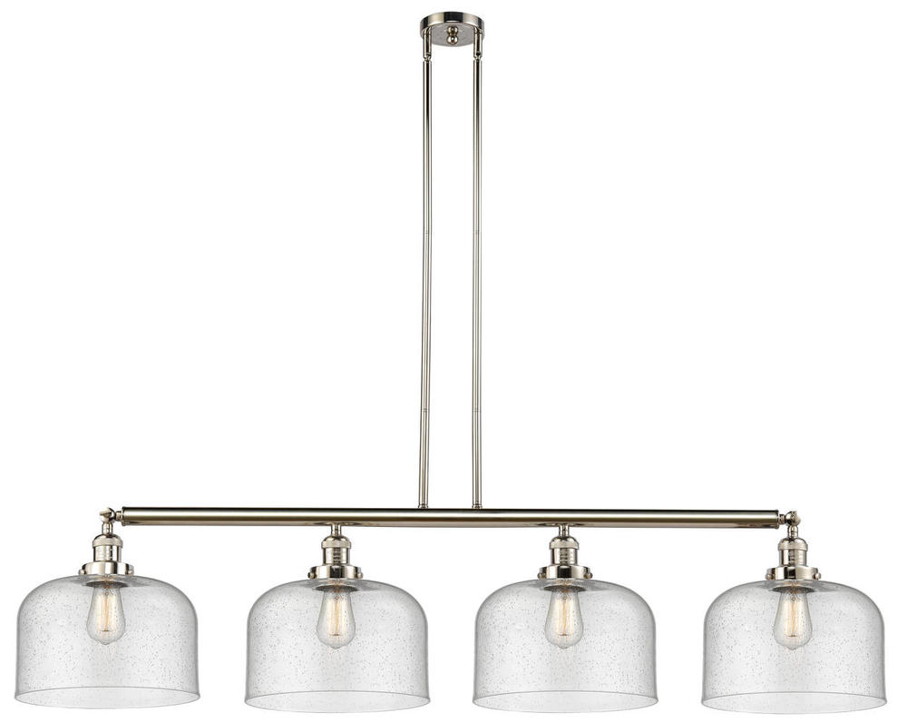 Bell - 4 Light - 54 inch - Polished Nickel - Stem Hung - Island Light