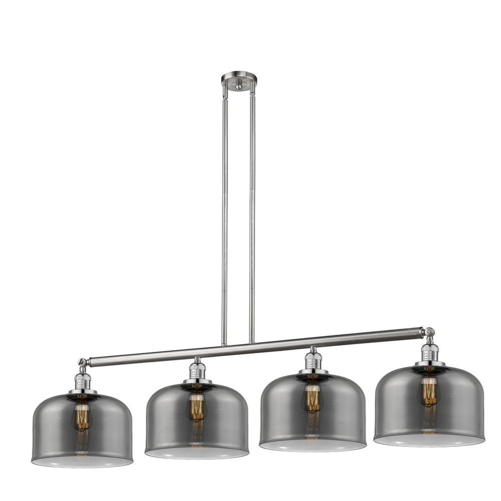 Bell - 4 Light - 54 inch - Brushed Satin Nickel - Stem Hung - Island Light