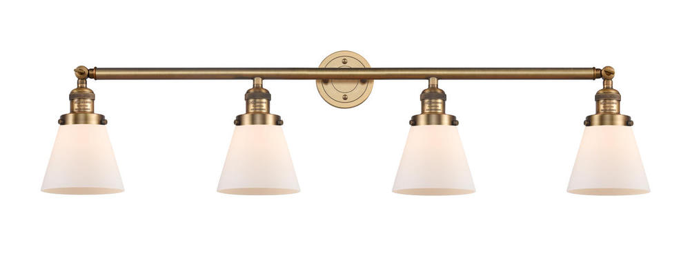 Cone - 4 Light - 42 inch - Brushed Brass - Bath Vanity Light