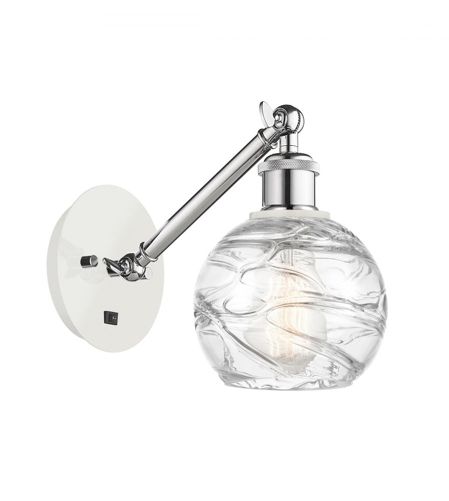 Athens Deco Swirl - 1 Light - 6 inch - White Polished Chrome - Adjustable Sconce