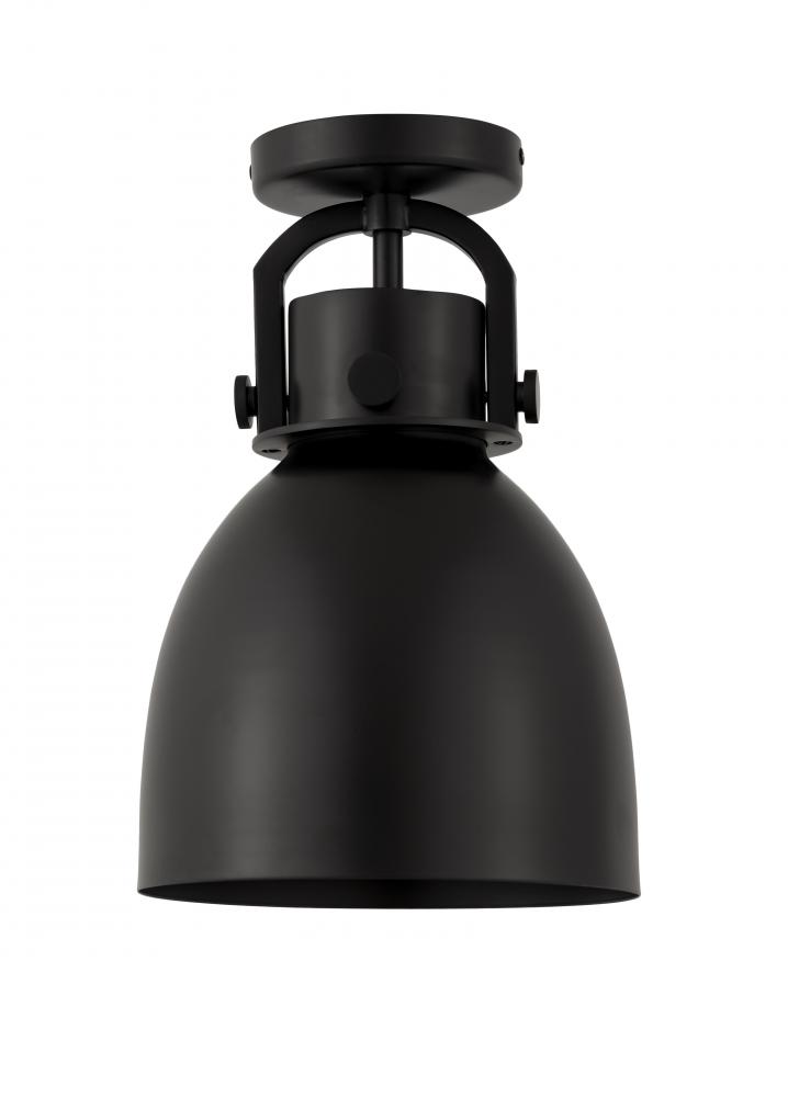 Newton Bell - 1 Light - 8 inch - Matte Black - Flush Mount