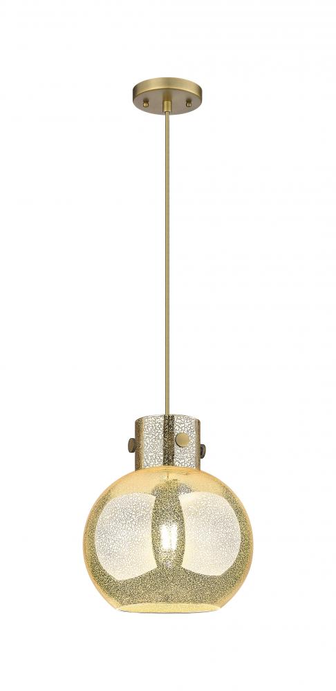 Newton Sphere - 1 Light - 12 inch - Brushed Brass - Cord hung - Mini Pendant