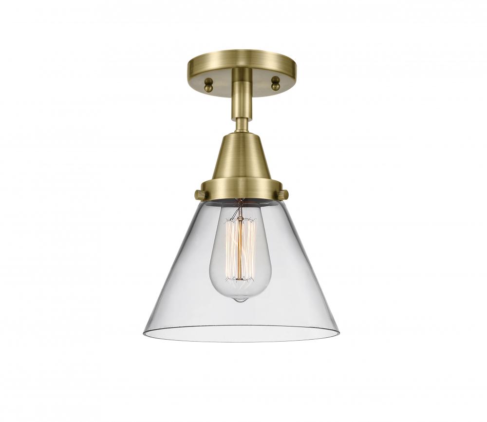 Cone - 1 Light - 8 inch - Antique Brass - Flush Mount