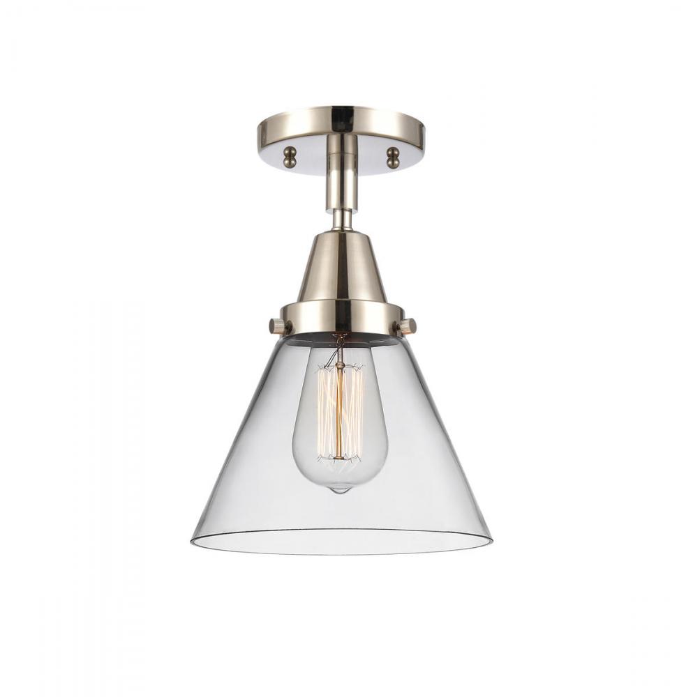 Cone - 1 Light - 8 inch - Polished Nickel - Flush Mount