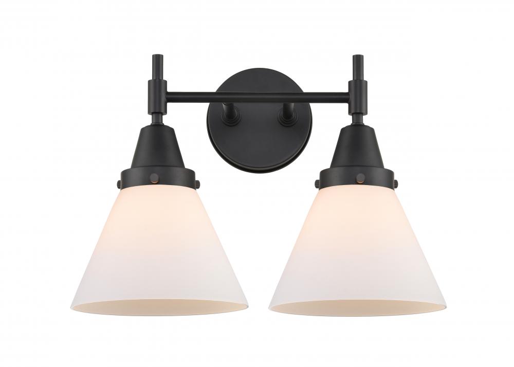 Cone - 2 Light - 17 inch - Matte Black - Bath Vanity Light