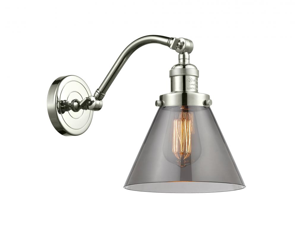 Cone - 1 Light - 8 inch - Polished Nickel - Sconce