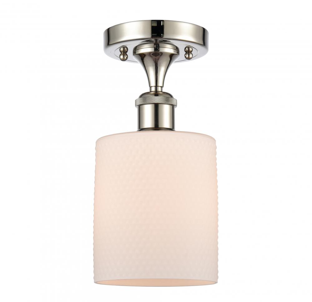 Cobbleskill - 1 Light - 5 inch - Polished Nickel - Semi-Flush Mount