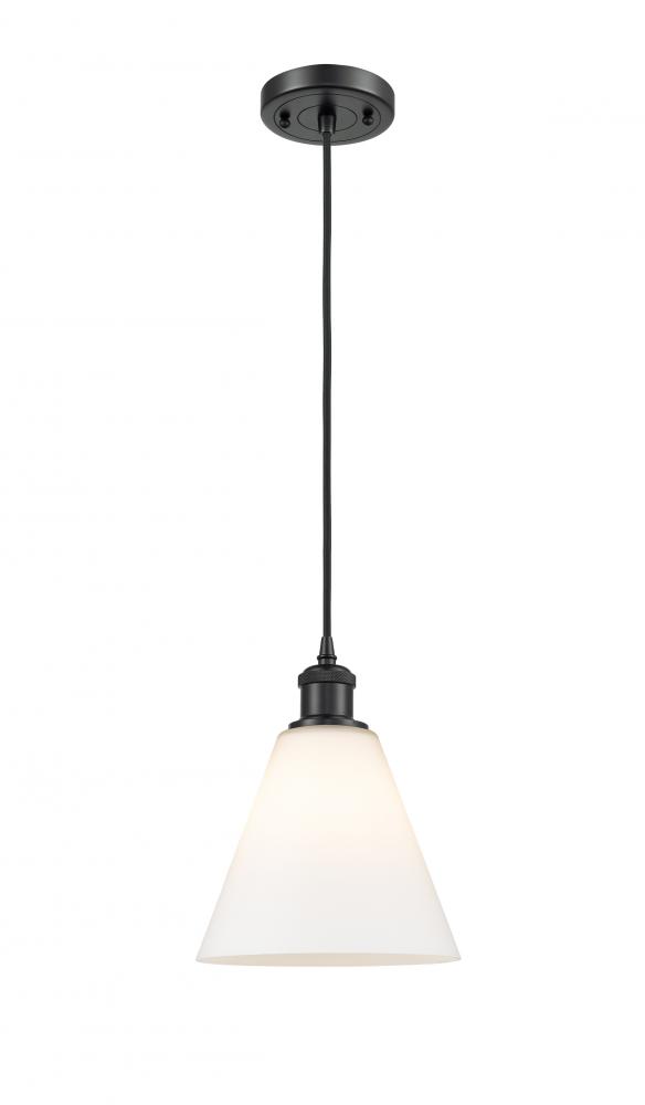 Berkshire - 1 Light - 8 inch - Matte Black - Cord hung - Mini Pendant