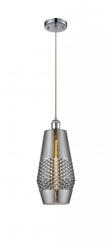 Windham - 1 Light - 7 inch - Polished Chrome - Cord hung - Mini Pendant