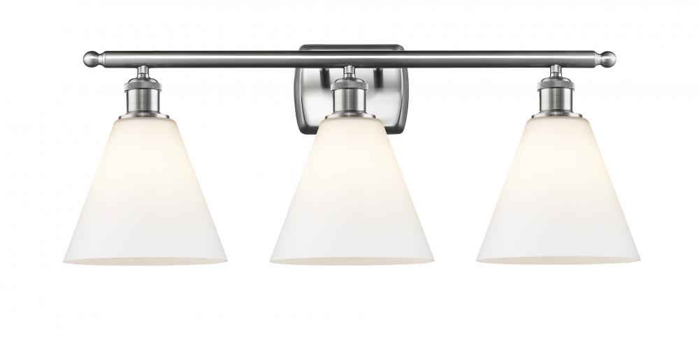 Berkshire - 3 Light - 28 inch - Brushed Satin Nickel - Bath Vanity Light