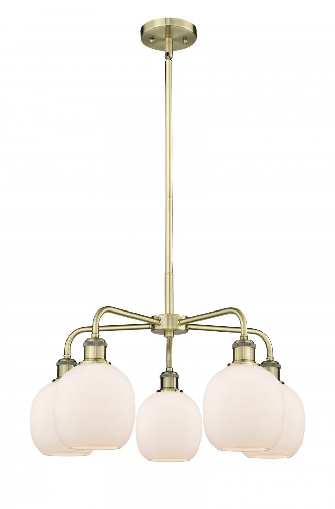 Belfast - 5 Light - 24 inch - Antique Brass - Chandelier