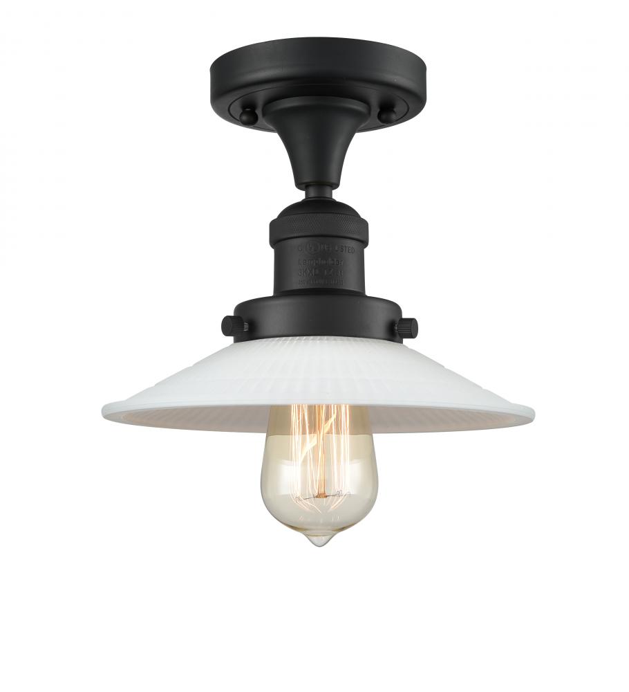 Halophane - 1 Light - 9 inch - Matte Black - Semi-Flush Mount