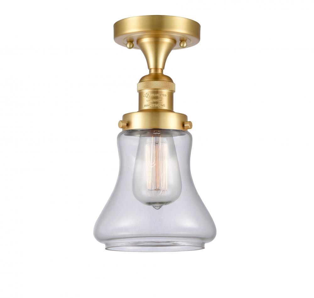 Bellmont - 1 Light - 6 inch - Satin Gold - Semi-Flush Mount