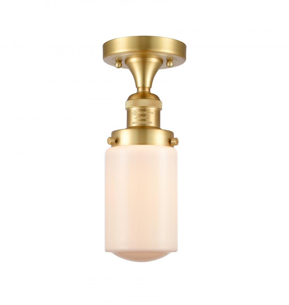 Dover - 1 Light - 5 inch - Satin Gold - Semi-Flush Mount