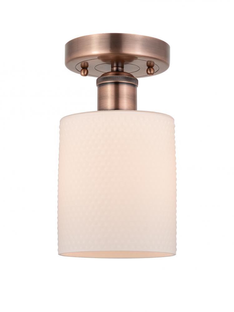 Cobbleskill - 1 Light - 5 inch - Antique Copper - Semi-Flush Mount