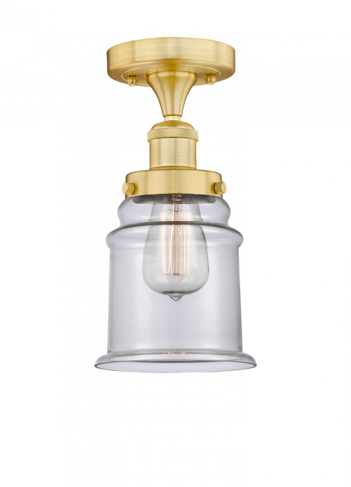 Canton - 1 Light - 6 inch - Satin Gold - Semi-Flush Mount