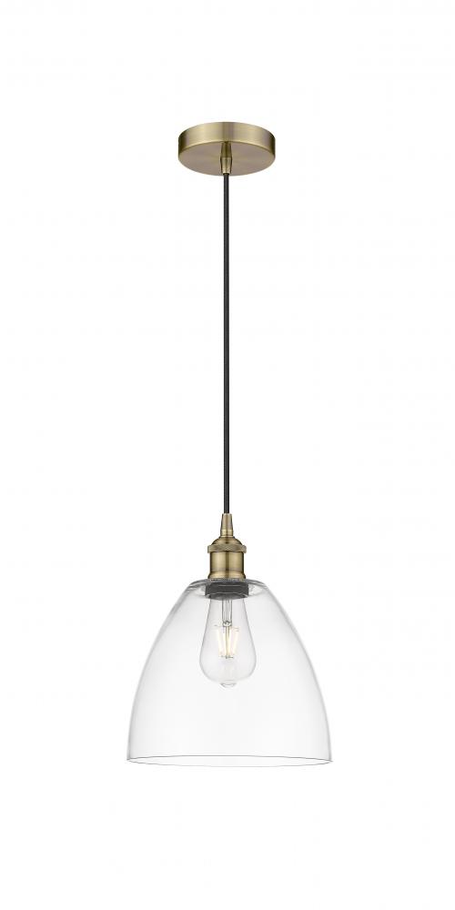 Bristol - 1 Light - 9 inch - Antique Brass - Cord hung - Mini Pendant