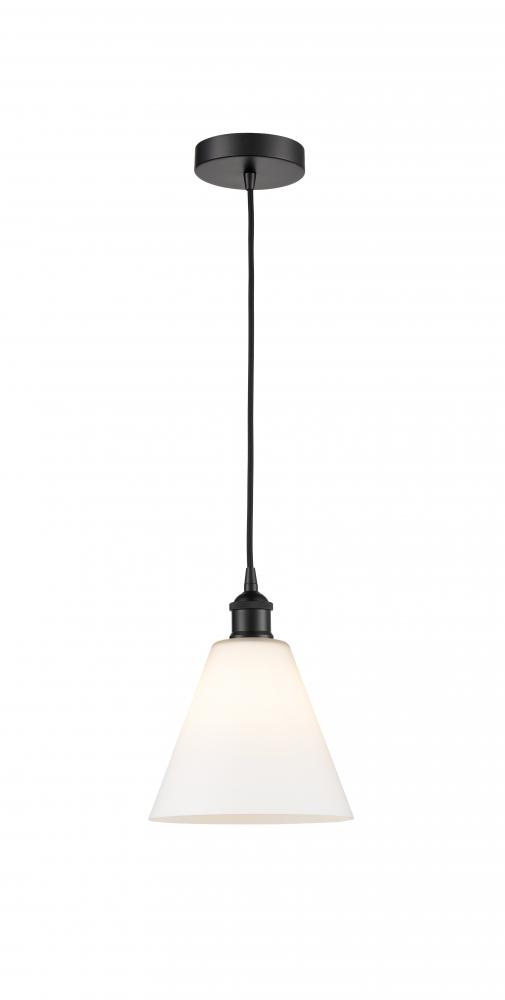 Berkshire - 1 Light - 8 inch - Matte Black - Cord hung - Mini Pendant