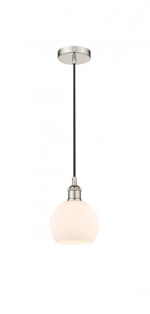 Athens - 1 Light - 6 inch - Polished Nickel - Cord hung - Mini Pendant