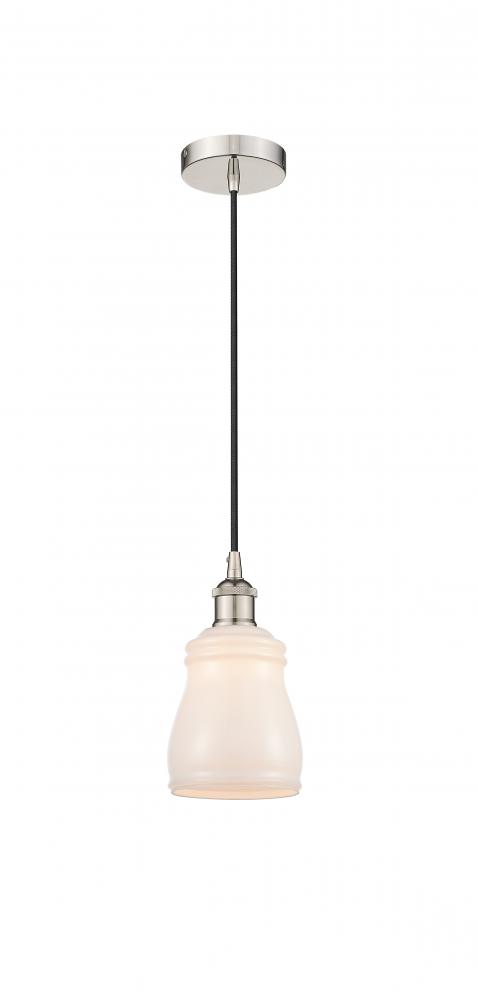 Ellery - 1 Light - 5 inch - Polished Nickel - Cord hung - Mini Pendant