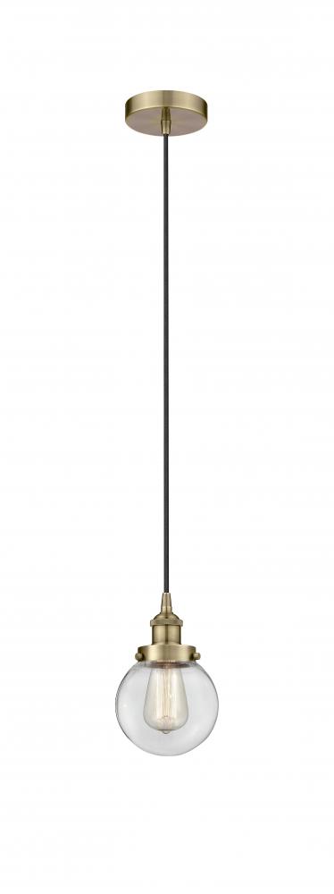 Beacon - 1 Light - 6 inch - Antique Brass - Cord hung - Mini Pendant