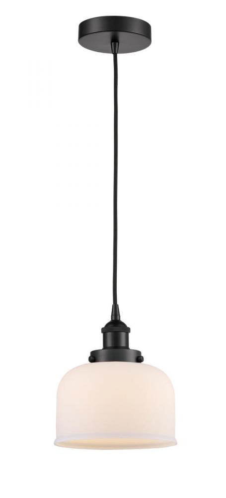 Bell - 1 Light - 8 inch - Matte Black - Cord hung - Mini Pendant