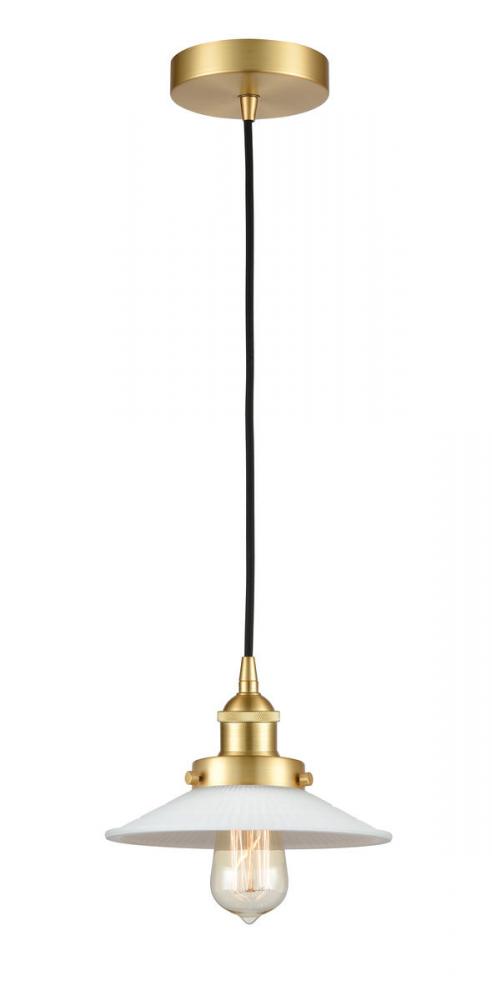 Halophane - 1 Light - 9 inch - Satin Gold - Cord hung - Mini Pendant