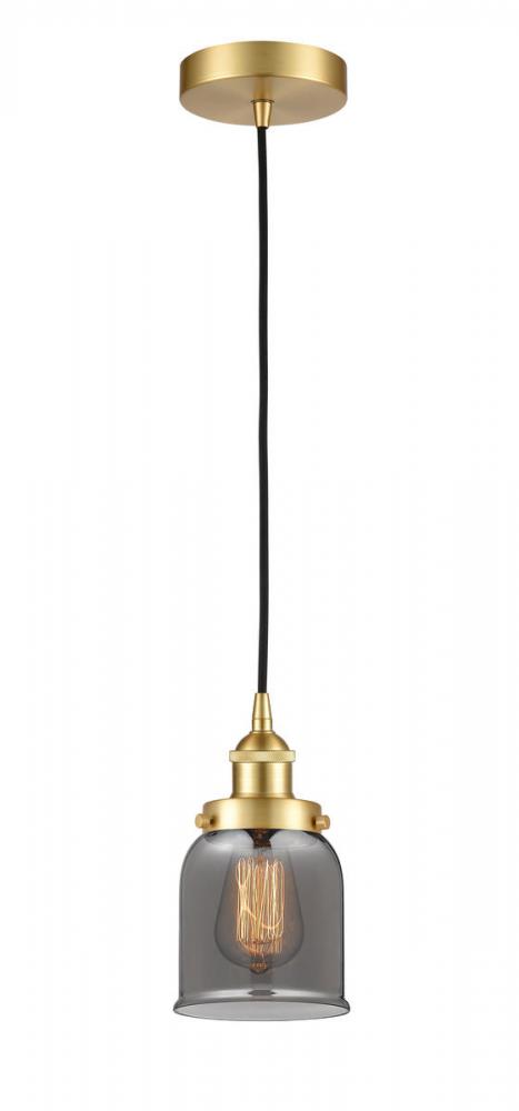 Bell - 1 Light - 5 inch - Satin Gold - Cord hung - Mini Pendant